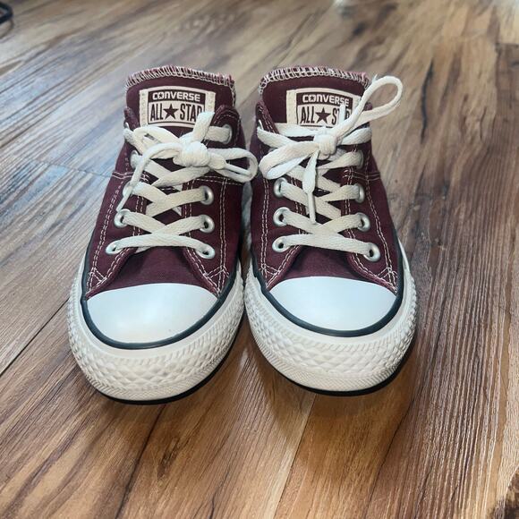 Unisex Converse Chuck Taylor’s Madison Plaid Ox Burgandy Low Tops Size 6 - Picture 7 of 10